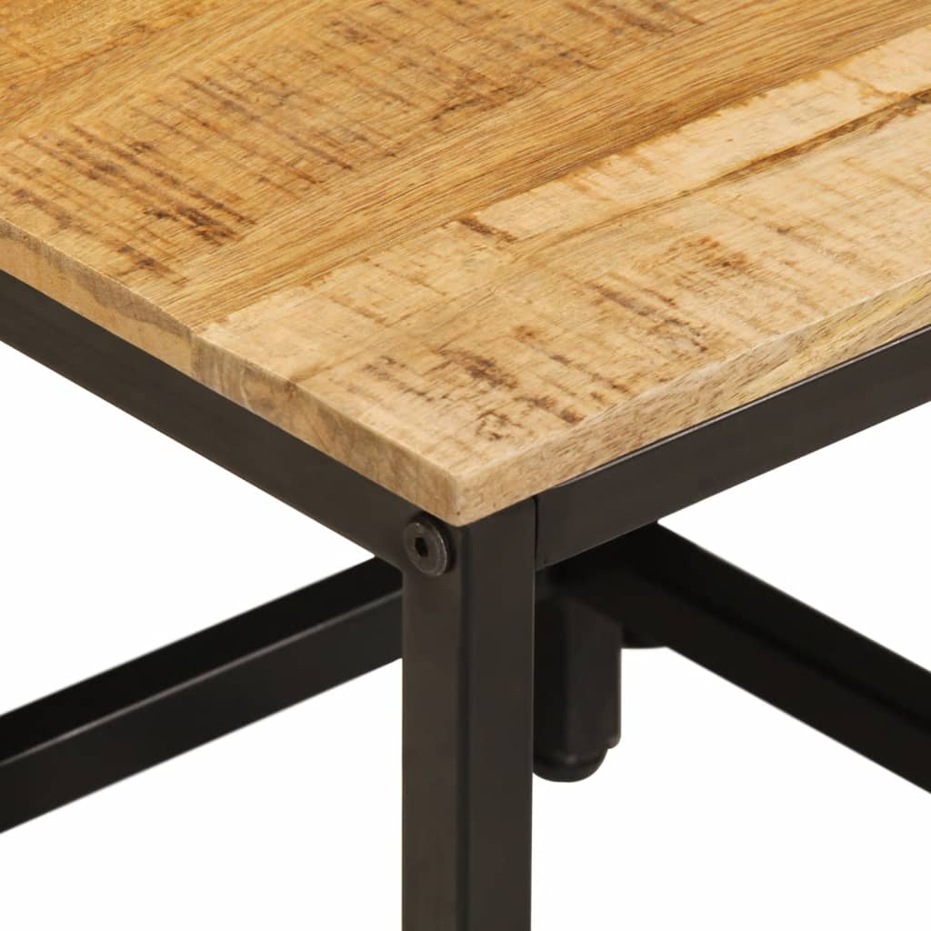Tavolini a Incastro 3 pz in Legno Massello Grezzo di Mango - homemem39