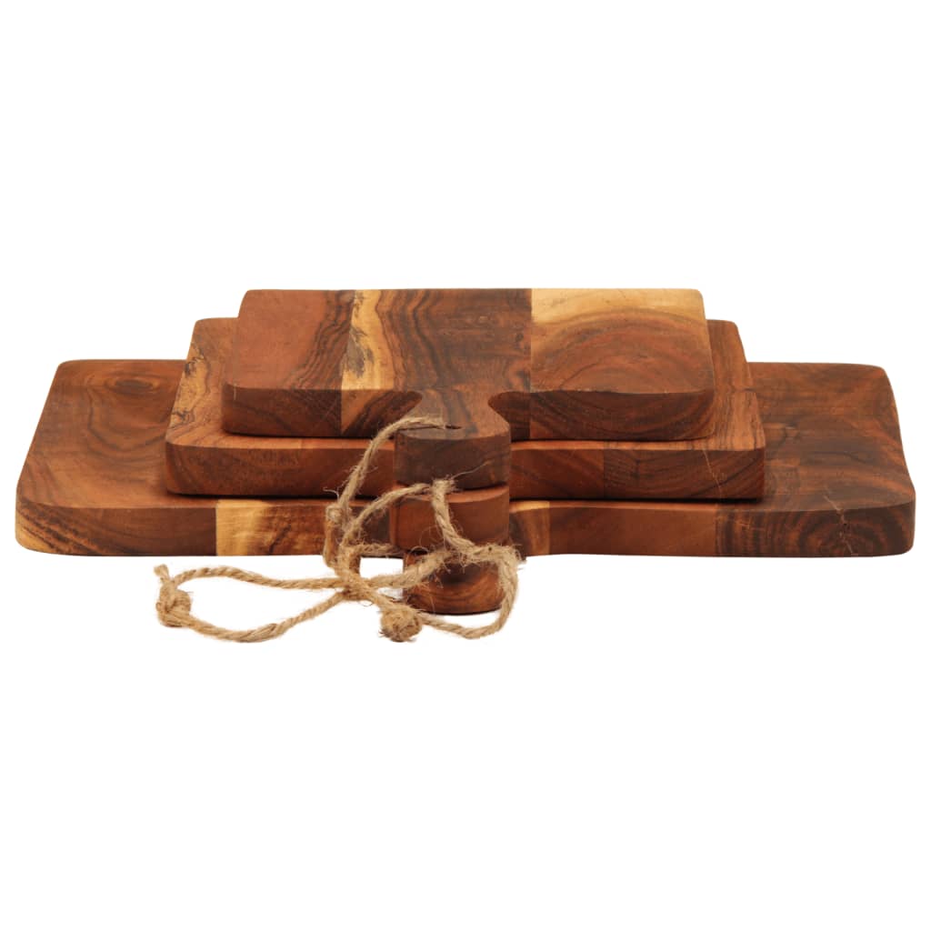 Tagliere 3pz in Legno Massello di Acacia - homemem39