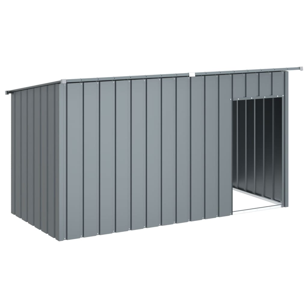 Casetta Cani con Tetto Antracite 196x91x110 cm Acciaio Zincato - homemem39