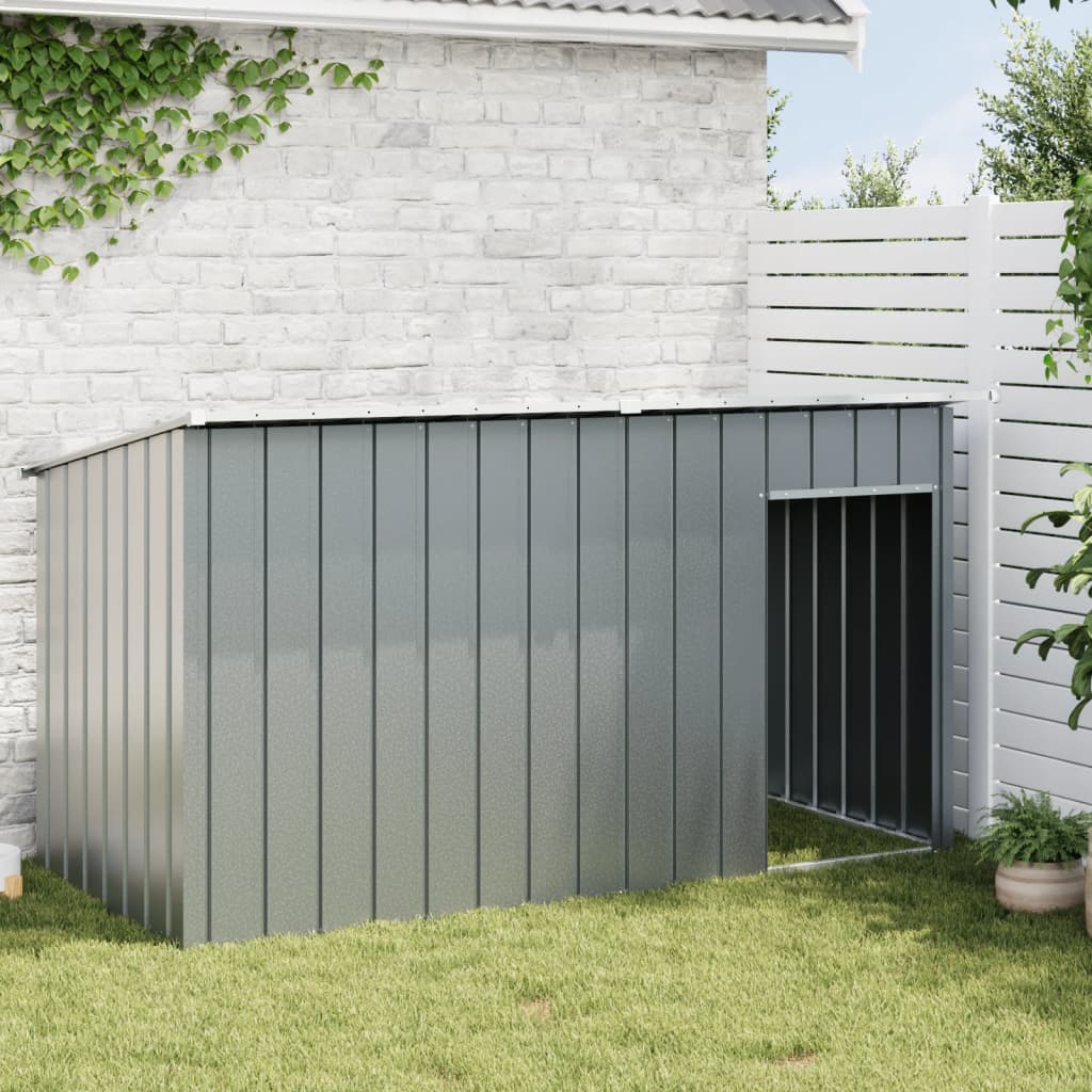 Casetta Cani con Tetto Antracite 196x91x110 cm Acciaio Zincato - homemem39