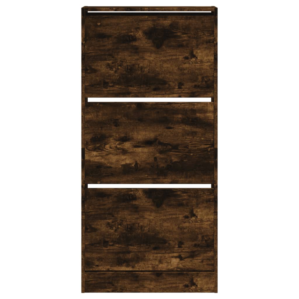 Scarpiera Rovere Fumo 60x21x125,5 cm in Legno Multistrato