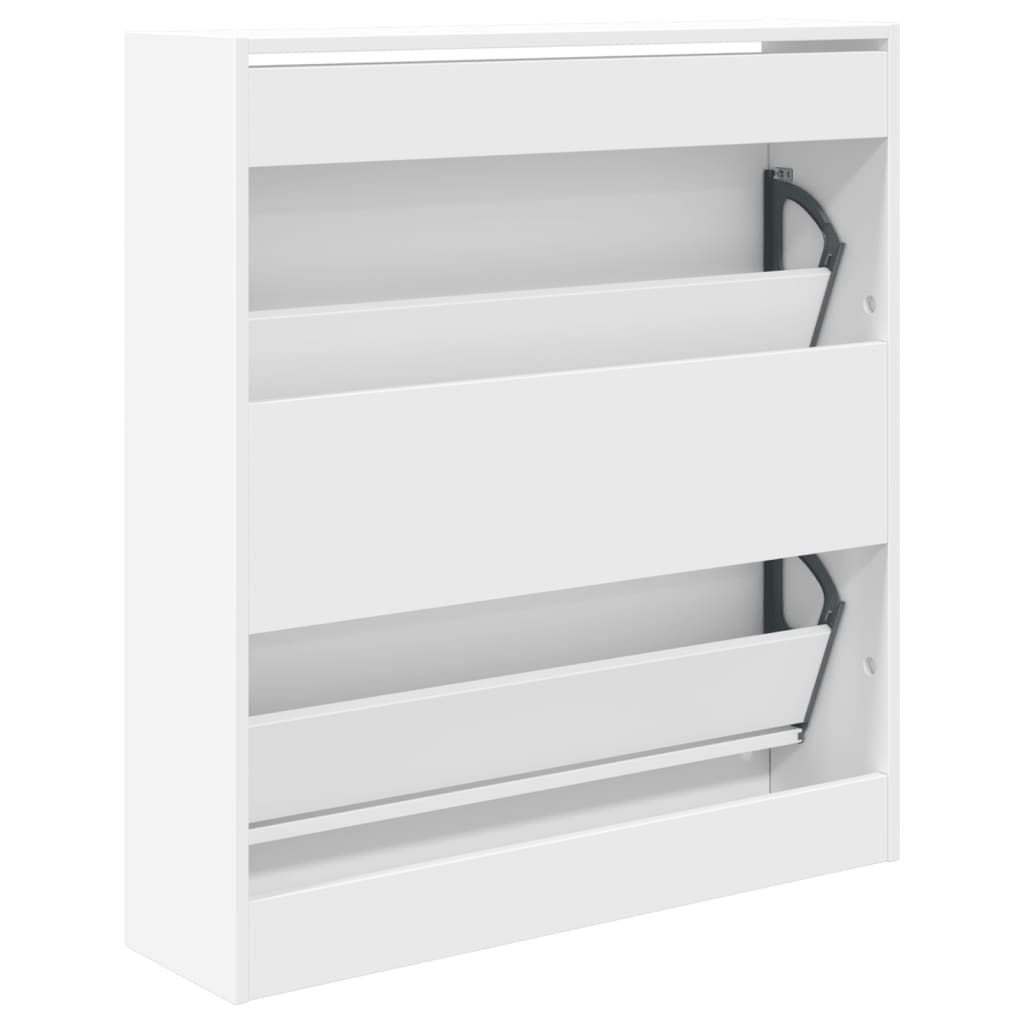 Scarpiera Bianca 80x21x87,5 cm in Legno Multistrato - homemem39