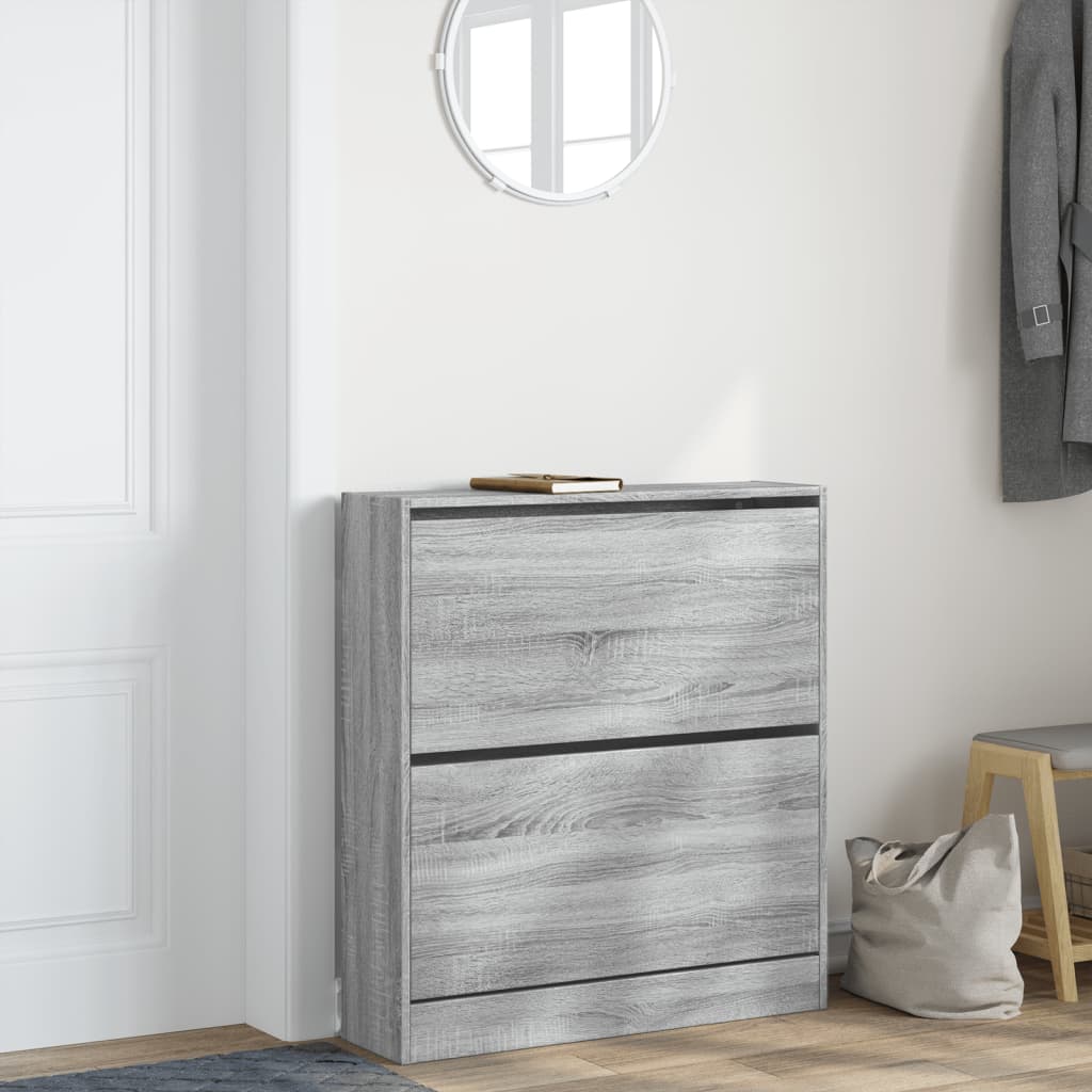 Scarpiera Grigio Sonoma 80x21x87,5 cm in Legno Multistrato - homemem39