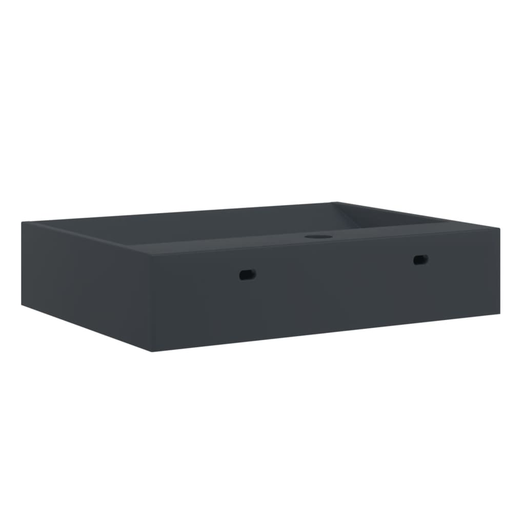 Lavandino 60x38x11 cm Blocco in Marmo/Minerale Antracite - homemem39