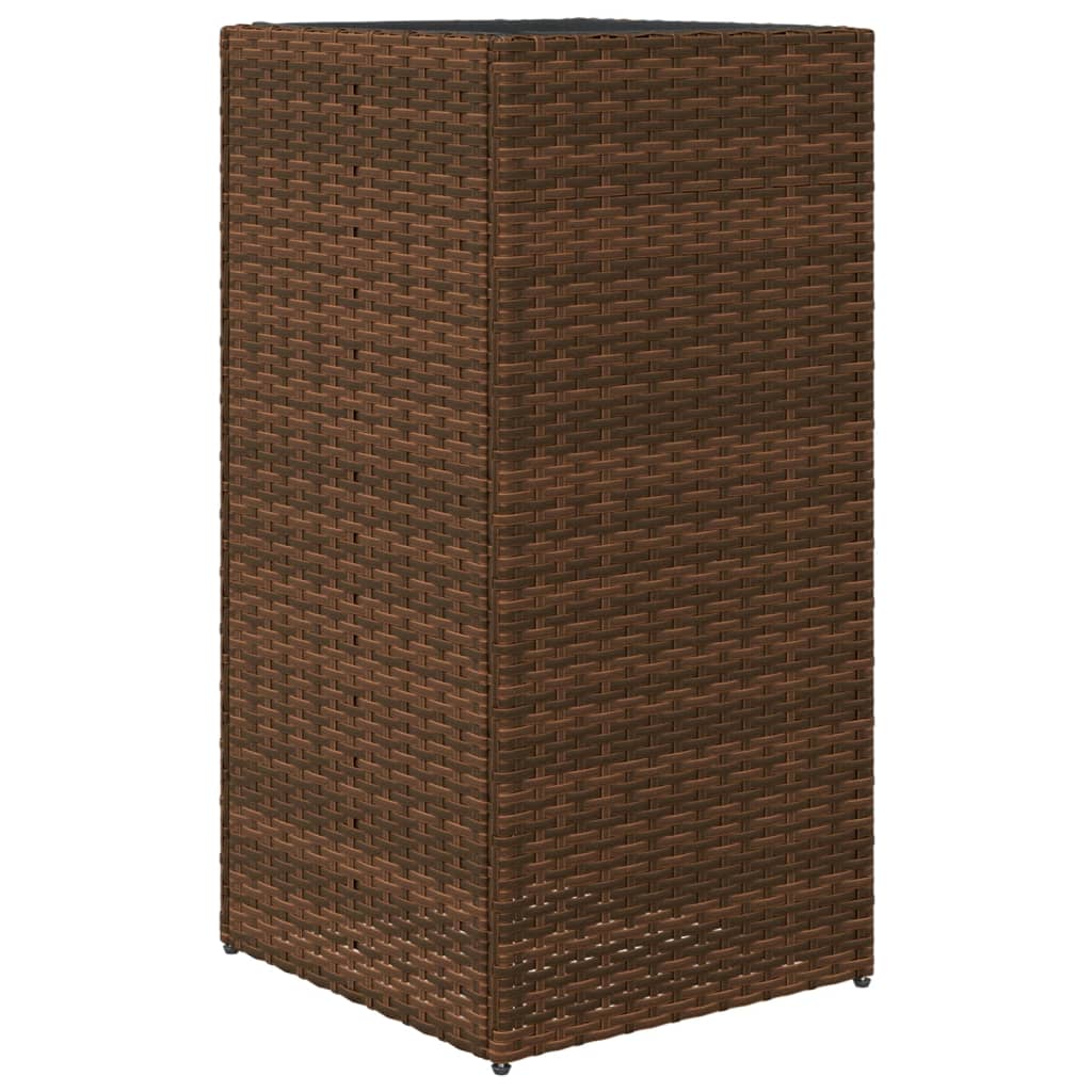 Fioriera da Giardino Marrone 40x40x80 cm in Polyrattan - homemem39