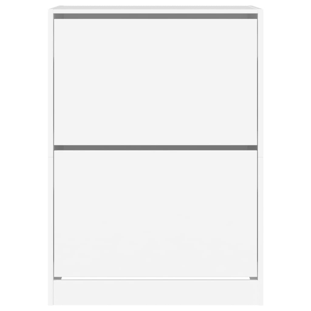 Scarpiera con 2 Cassetti Ribaltabili Bianca 80x42x108 cm - homemem39