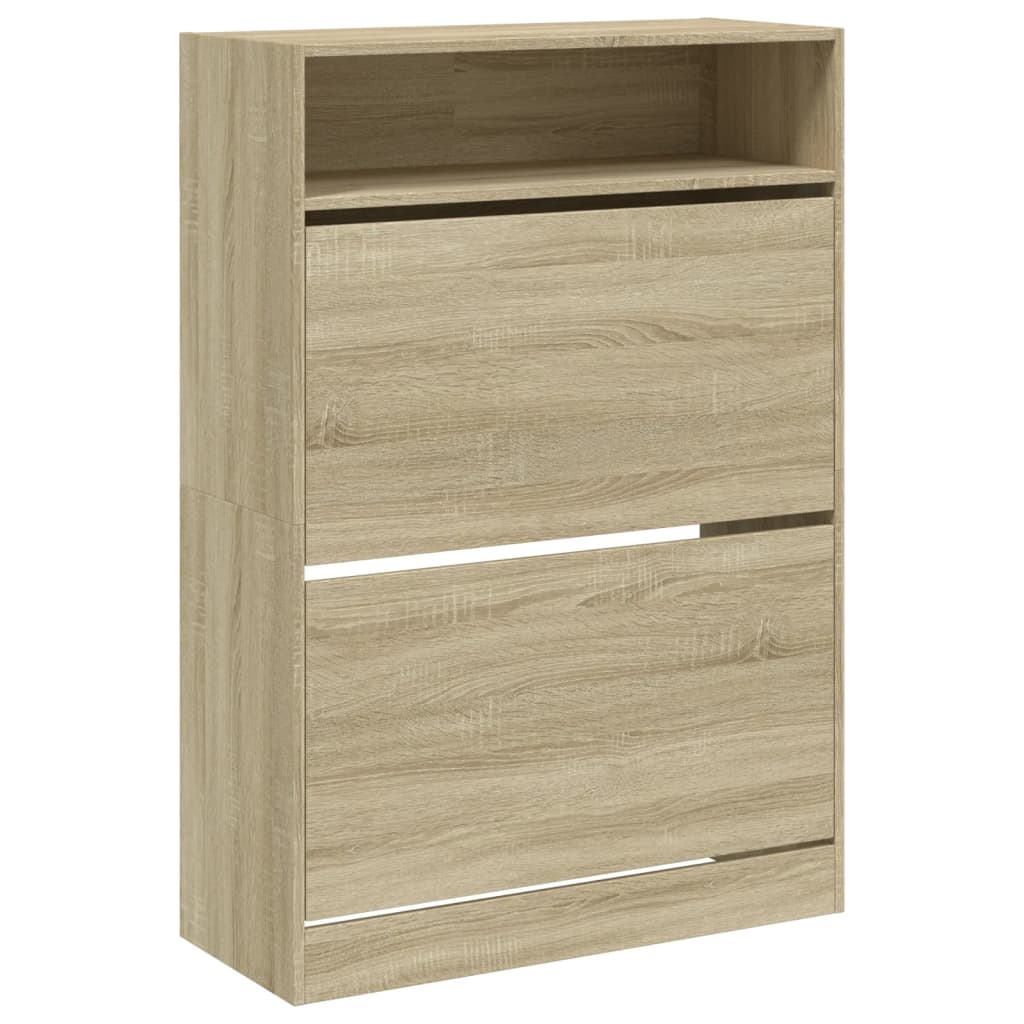 Scarpiera 2 Cassetti Ribaltabili Rovere Sonoma 80x34x116 cm - homemem39