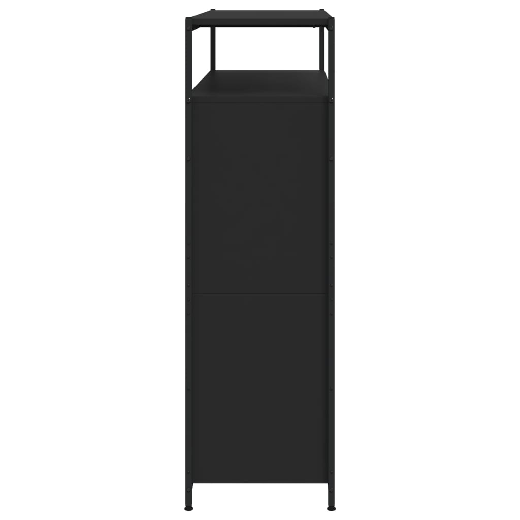 Scarpiera con 4 Cassetti Ribaltabili Nera 100x34x112 cm - homemem39
