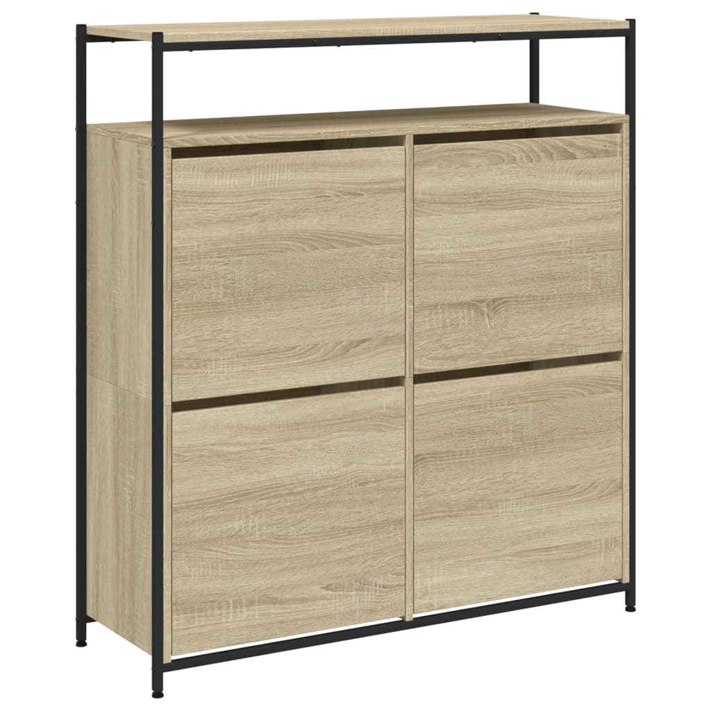 Scarpiera 4 Cassetti Ribaltabili Rovere Sonoma 100x34x112 cm - homemem39