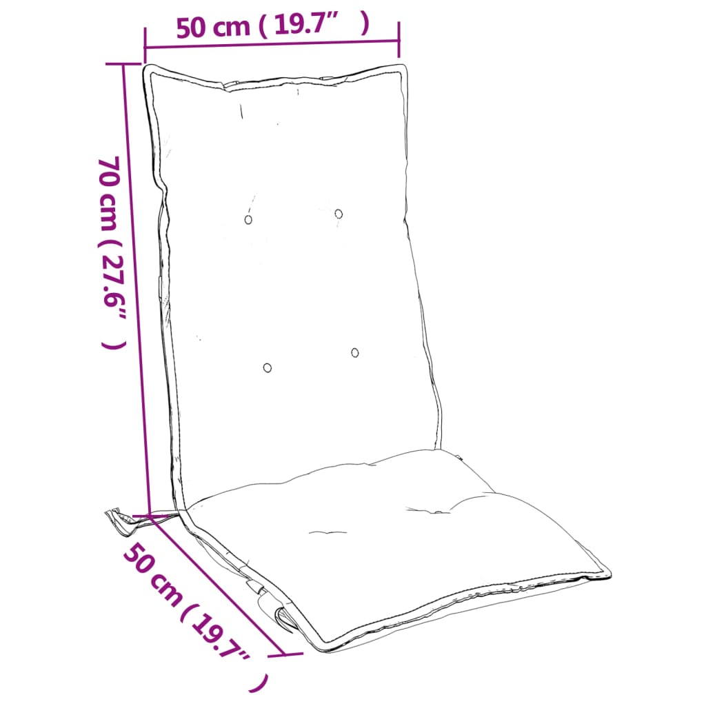 Cuscini per Sedia con Schienale Alto 4 pz Beige Tessuto Oxford | homemem39