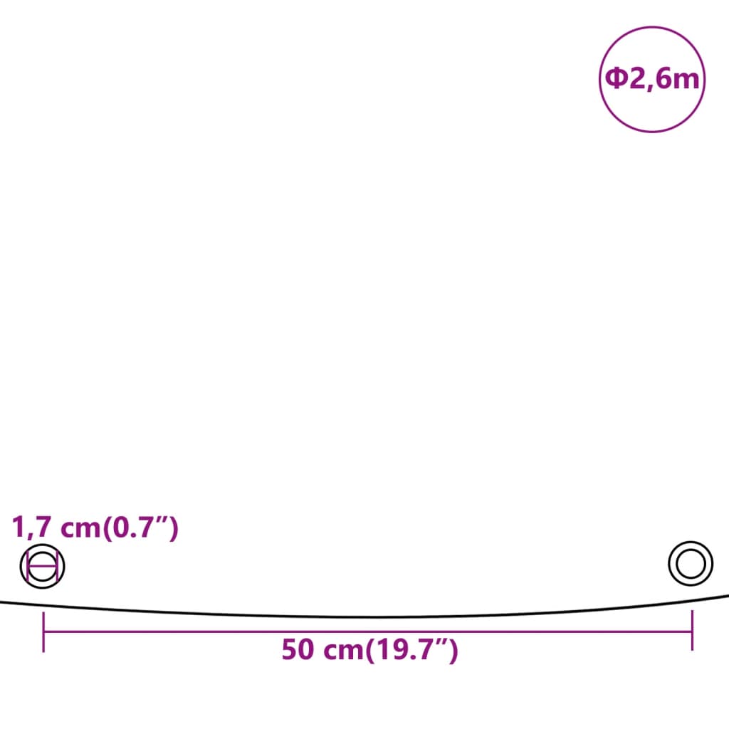 Telone Grigio Ø 2,6 m 650 g/m² | homemem39