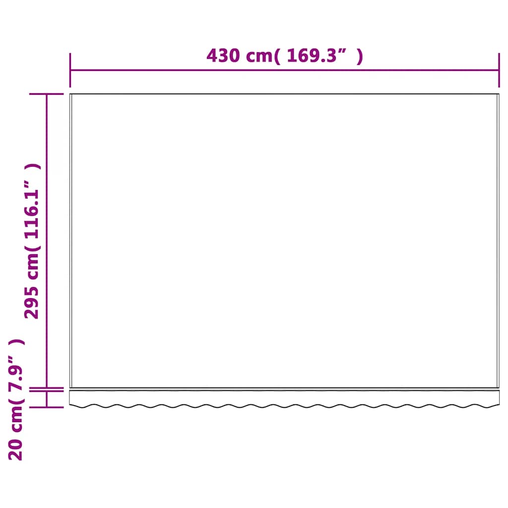 Tessuto di Ricambio per Tenda Strisce Multicolore 4,5x3 m | homemem39