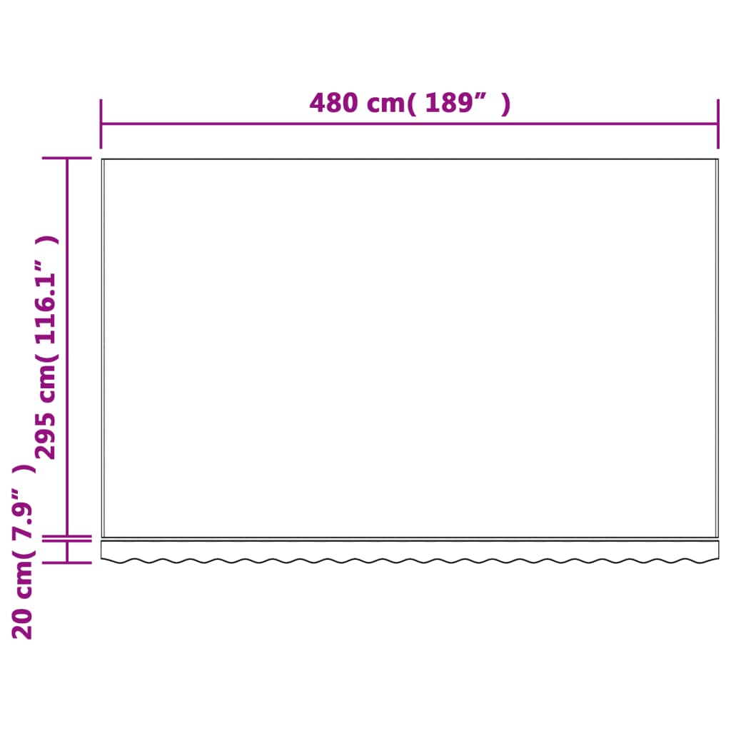 Tessuto di Ricambio per Tenda da Sole Arancione e Nero 500x300 cm Poliestere | homemem39