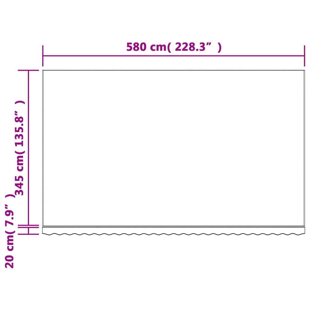 Tessuto di Ricambio per Tenda Strisce Multicolore 6x3,5 m | homemem39