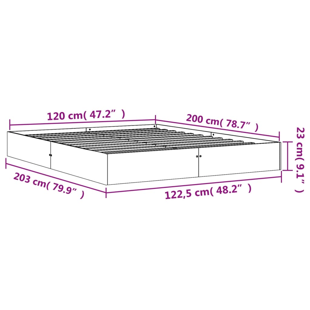 Giroletto senza Materasso Marrone Cera 120x200 cm Legno di Pino | homemem39