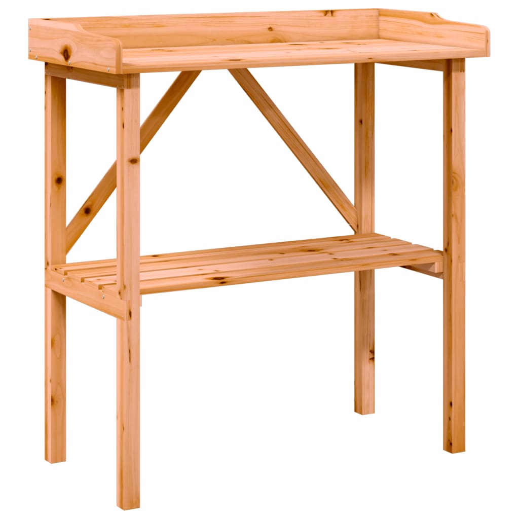 Tavolo Piante con Ripiano Marrone 78x38x,82,5cm Massello Abete - homemem39