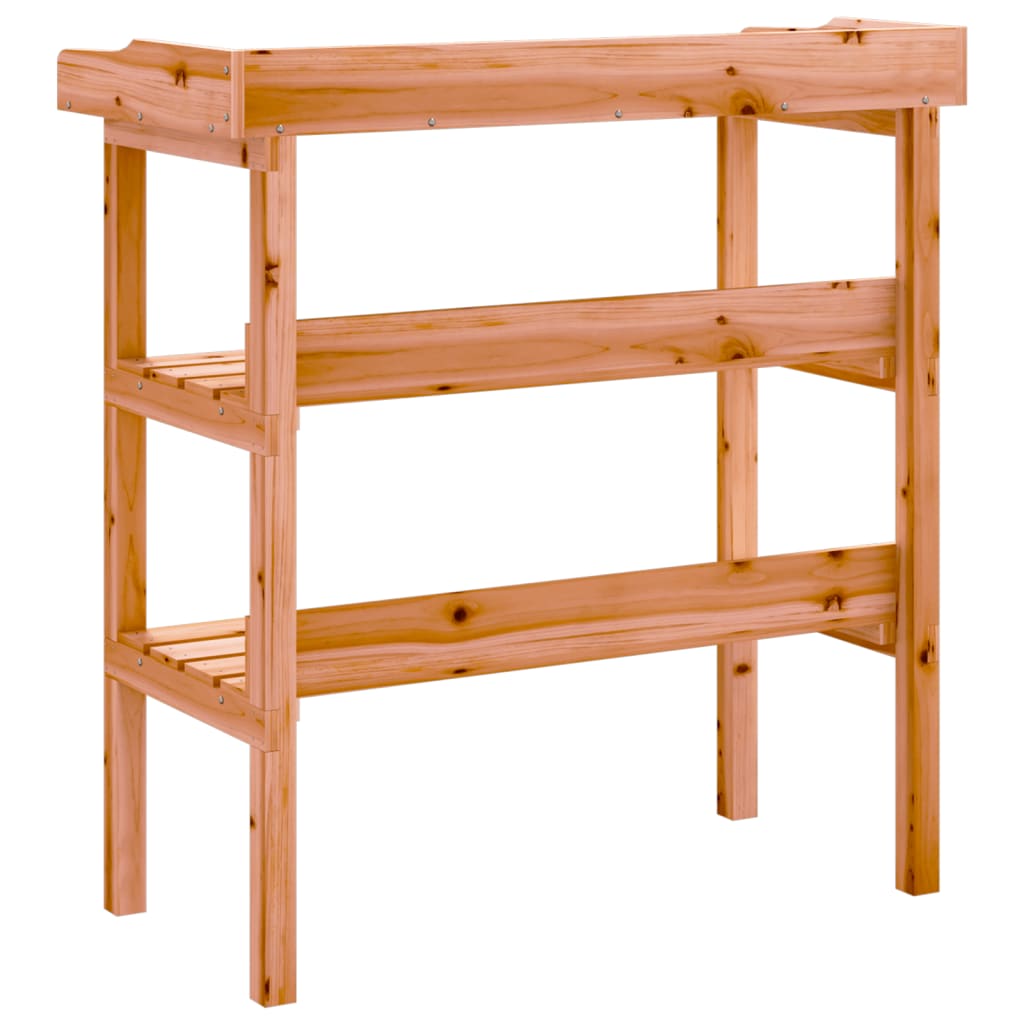 Tavolo Piante con Ripiani Marrone 78x38x,82,5cm Massello Abete - homemem39