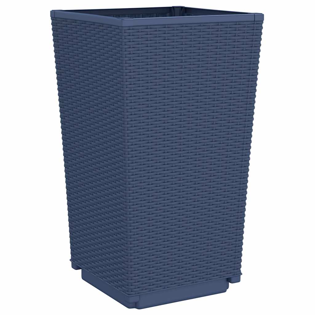 Fioriere da Giardino 4 pz Grigio Blu 32,5x32,5x57 cm in PP - homemem39