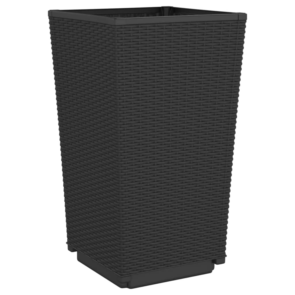 Fioriere da Giardino 4 pz Nere 32,5x32,5x57 cm in PP - homemem39