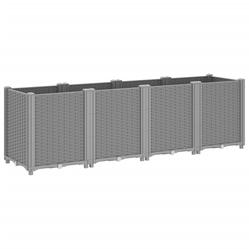 Fioriera da Giardino Grigio Chiaro 160x40x53 cm in PP - homemem39