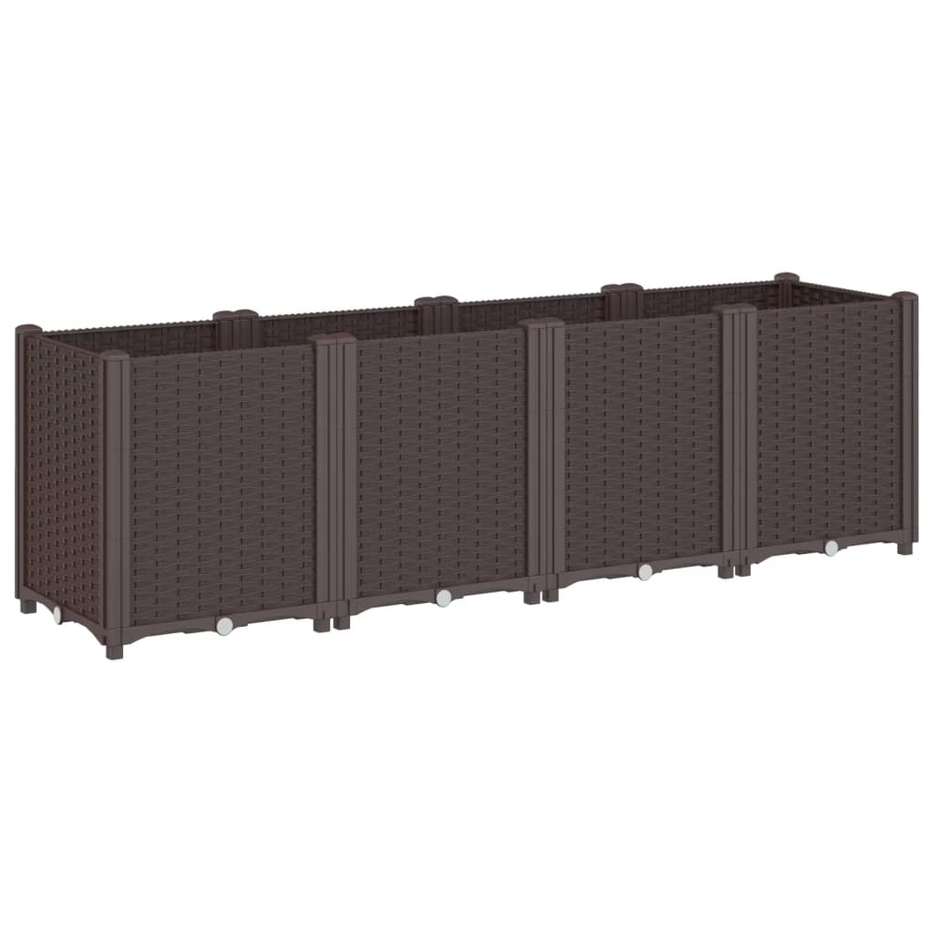 Fioriera da Giardino Marrone 160x40x53 cm in PP - homemem39