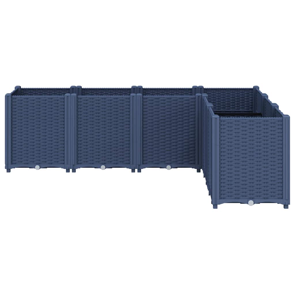 Fioriera da Giardino Grigio Blu 160x120x53 cm in PP