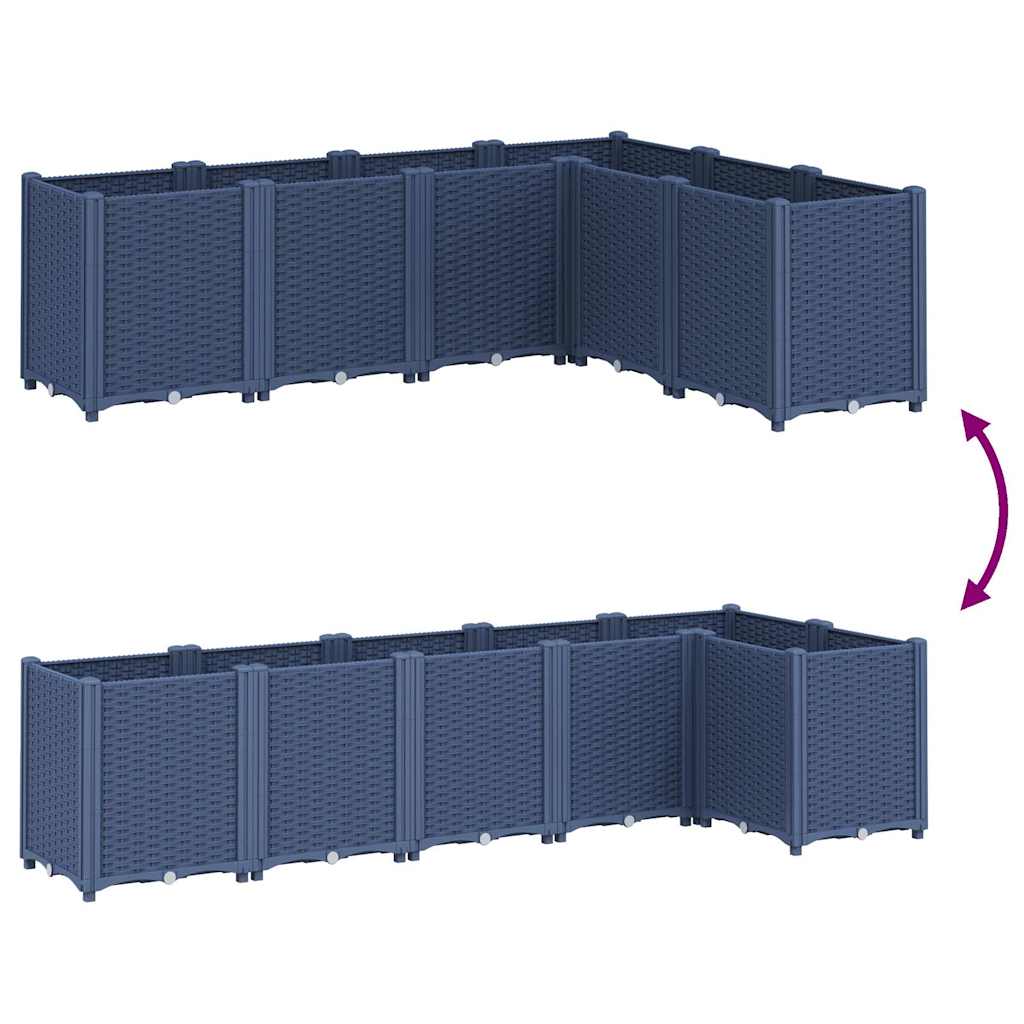 Fioriera da Giardino Grigio Blu 160x120x53 cm in PP