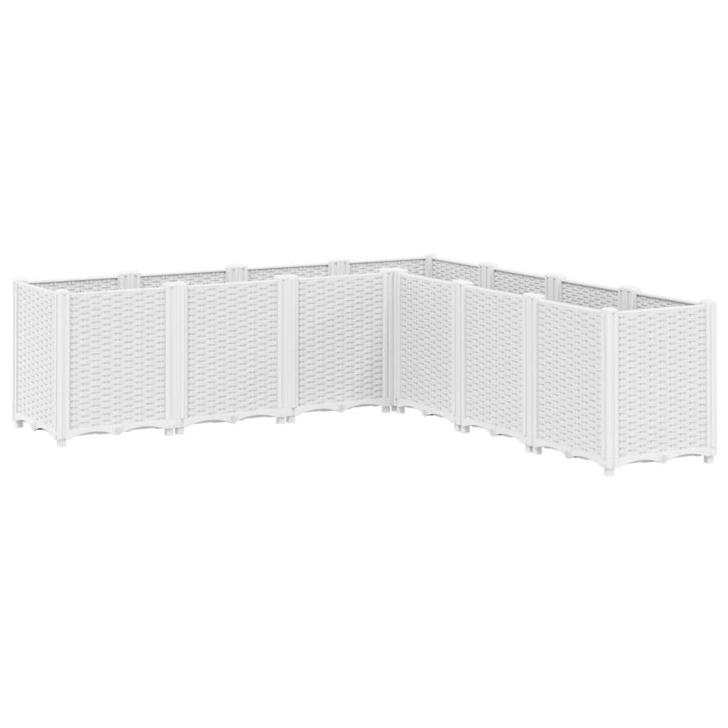 Fioriera da Giardino Bianca 160x160x53 cm in PP - homemem39