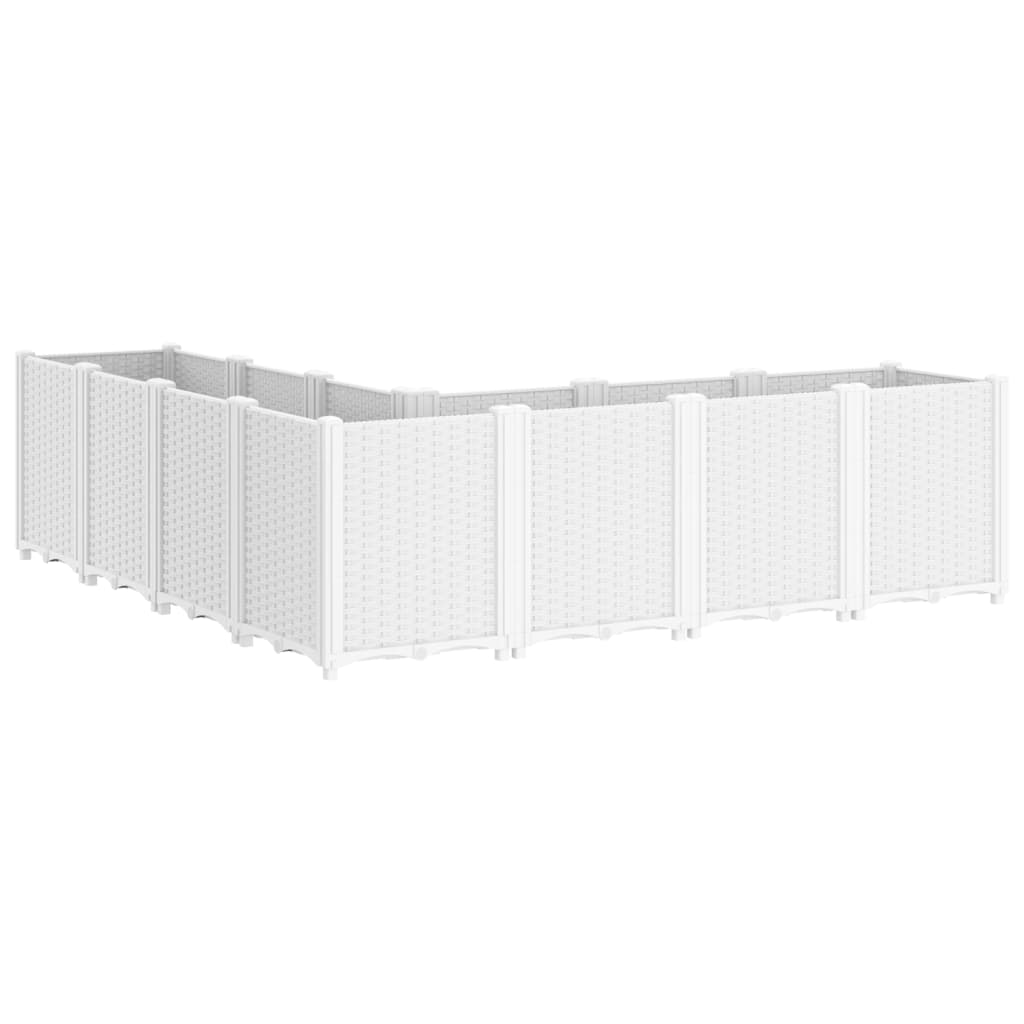 Fioriera da Giardino Bianca 160x160x53 cm in PP - homemem39