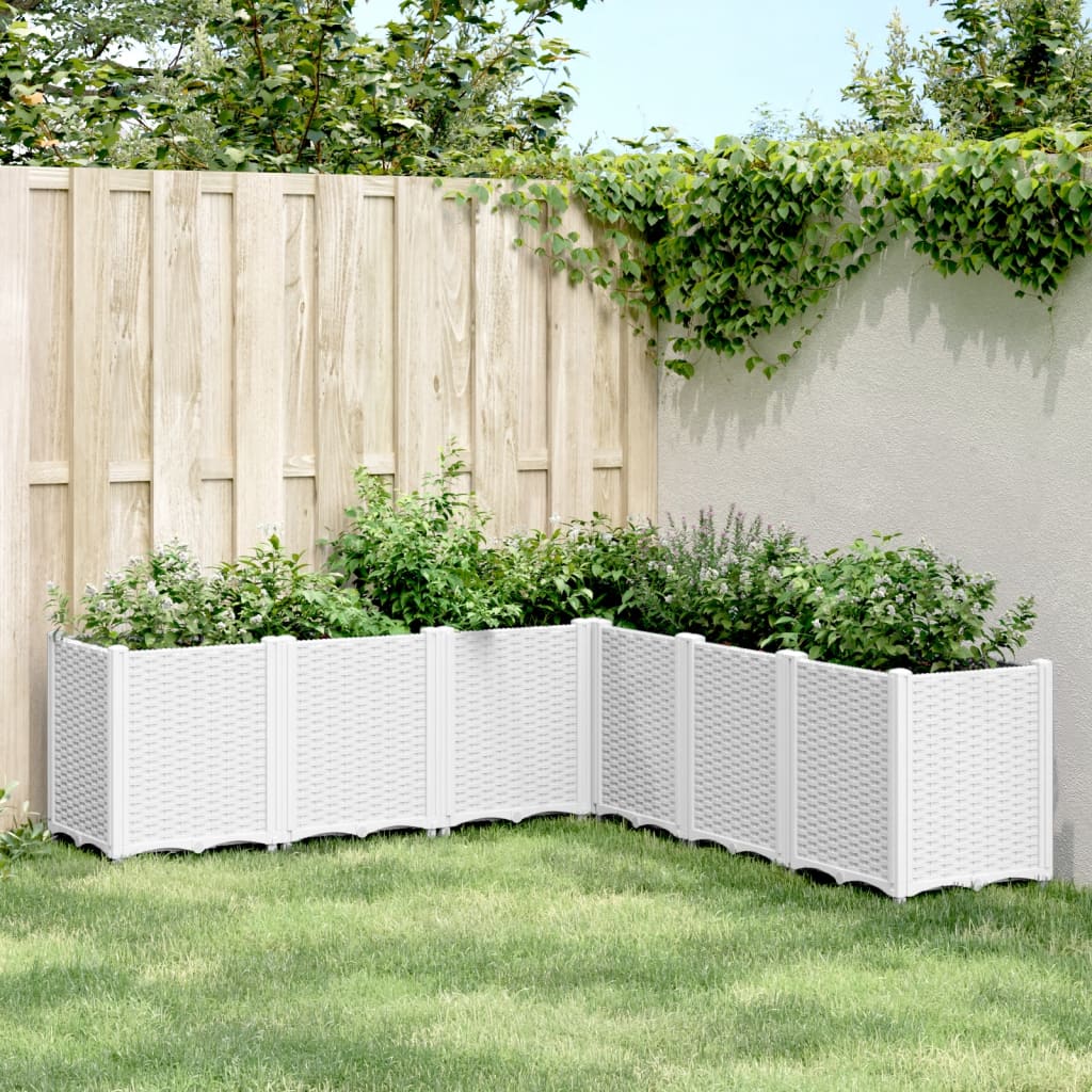 Fioriera da Giardino Bianca 160x160x53 cm in PP - homemem39
