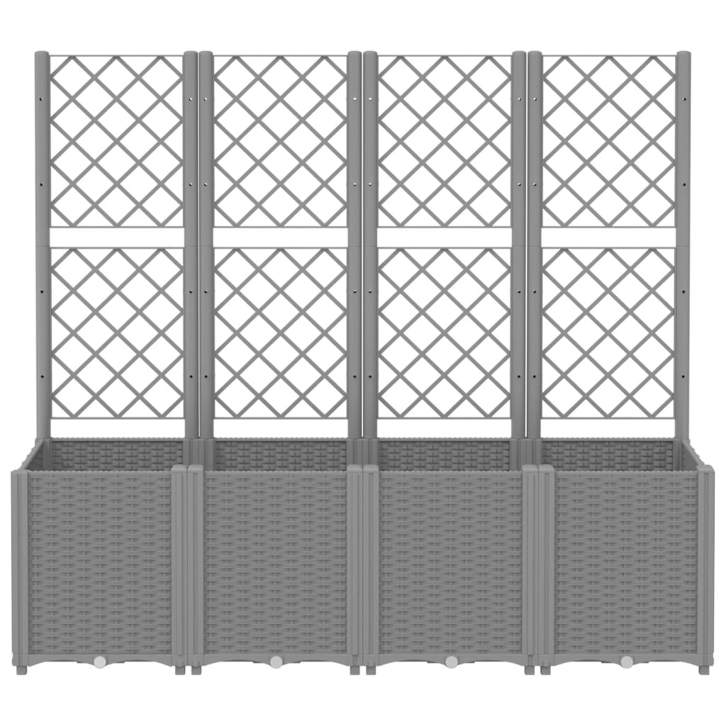 Fioriera Giardino con Traliccio Grigio Chiaro 160x40x140 cm PP
