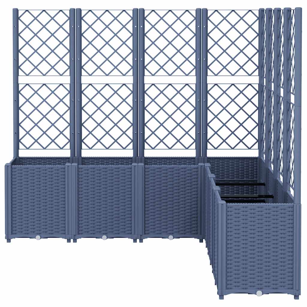Fioriera Giardino con Traliccio Grigio Blu 160x160x140 cm PP - homemem39