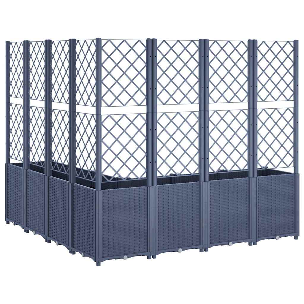 Fioriera Giardino con Traliccio Grigio Blu 160x160x140 cm PP - homemem39