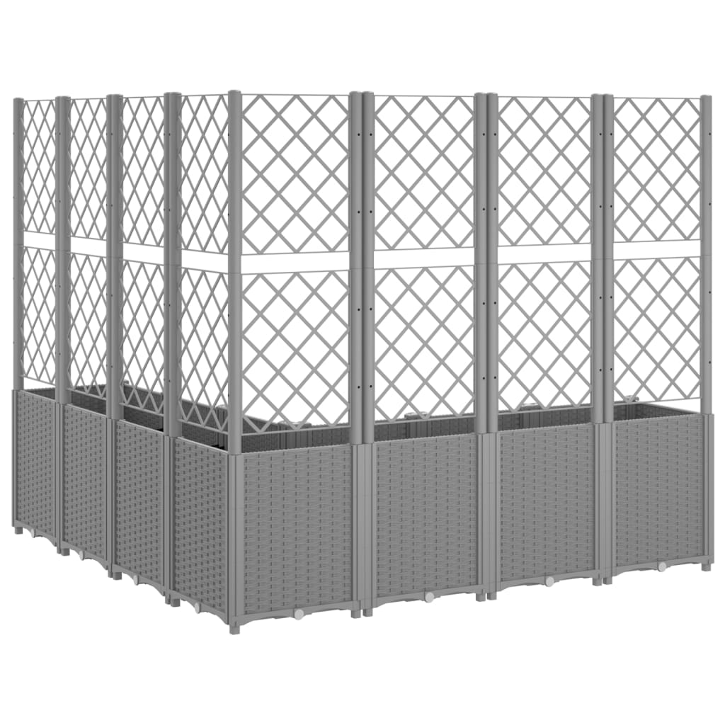 Fioriera Giardino con Traliccio Grigio Chiaro 160x160x140 cm PP - homemem39