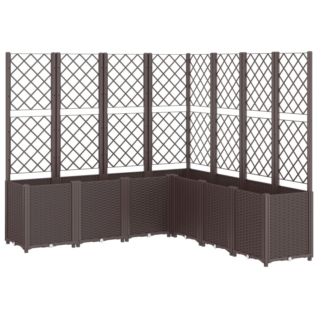 Fioriera da Giardino con Traliccio Marrone 160x160x140 cm in PP - homemem39