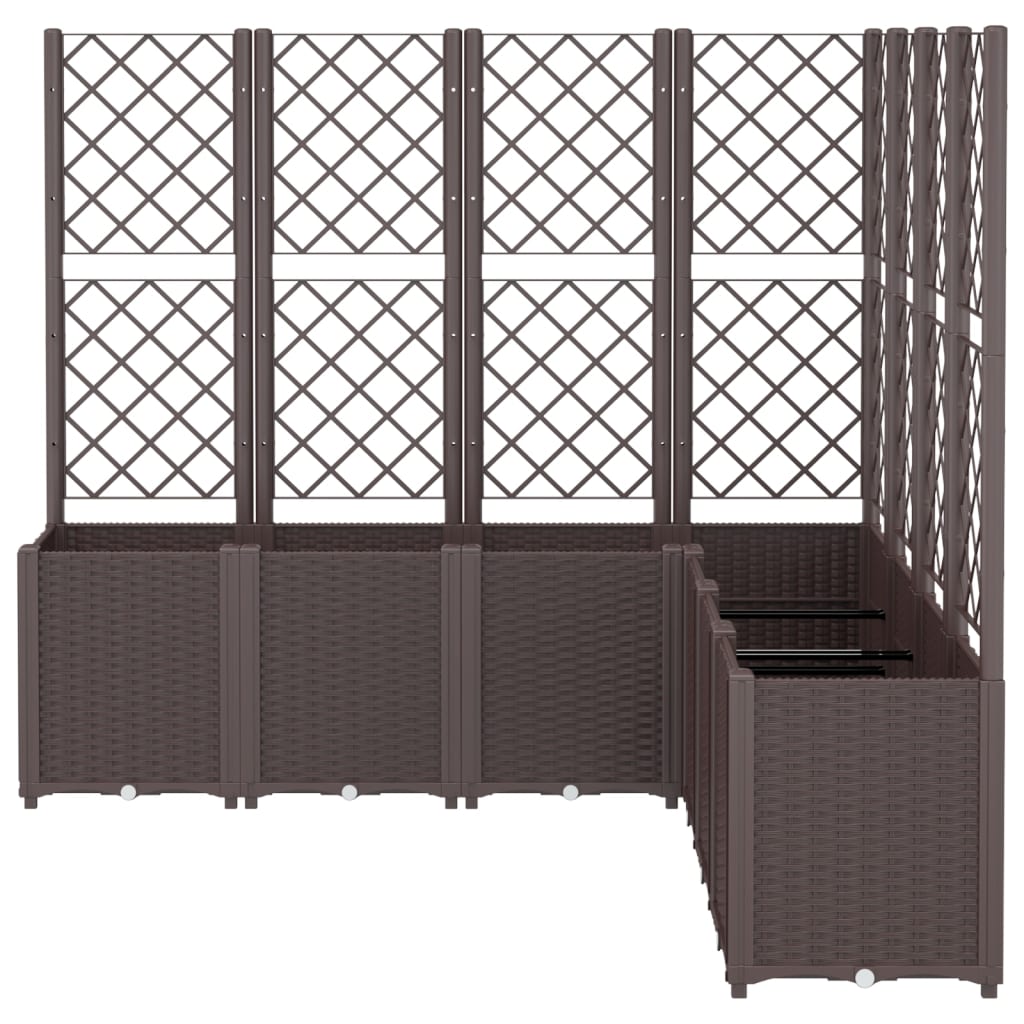 Fioriera da Giardino con Traliccio Marrone 160x160x140 cm in PP - homemem39