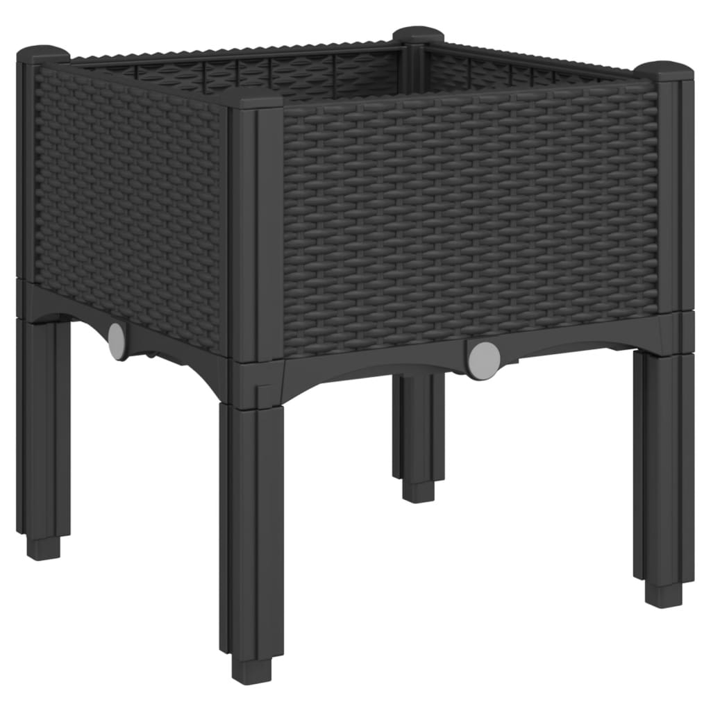 Fioriera da Giardino con Gambe Nera 40x40x42 cm in PP - homemem39