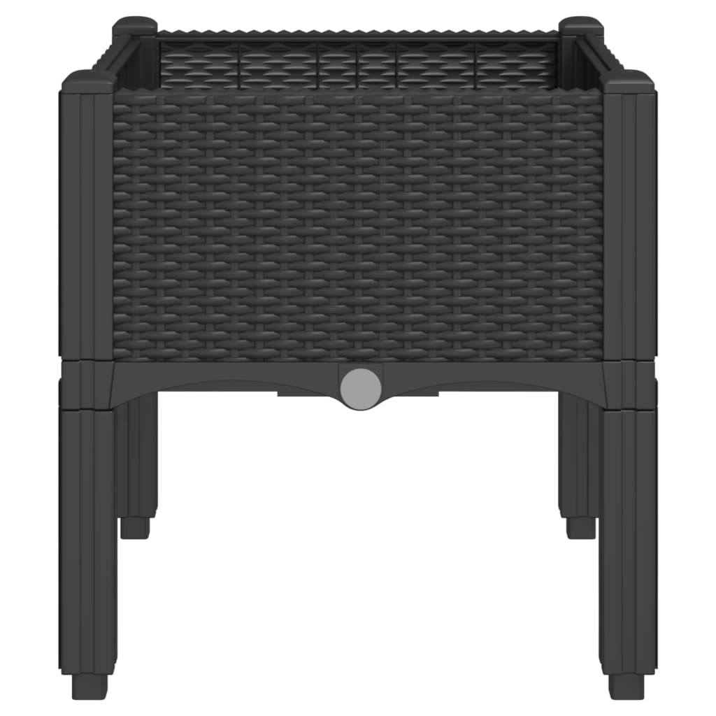 Fioriera da Giardino con Gambe Nera 40x40x42 cm in PP - homemem39