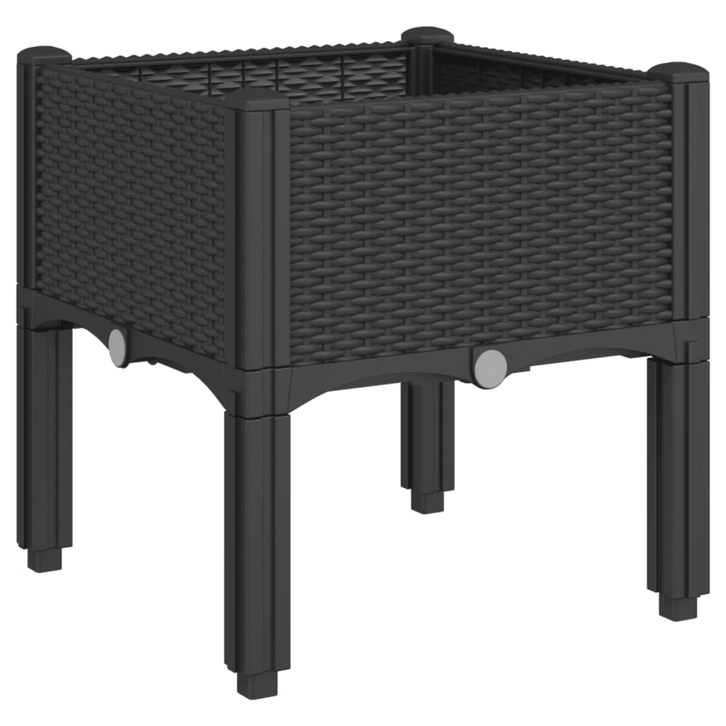 Fioriera da Giardino con Gambe Nera 40x40x42 cm in PP - homemem39