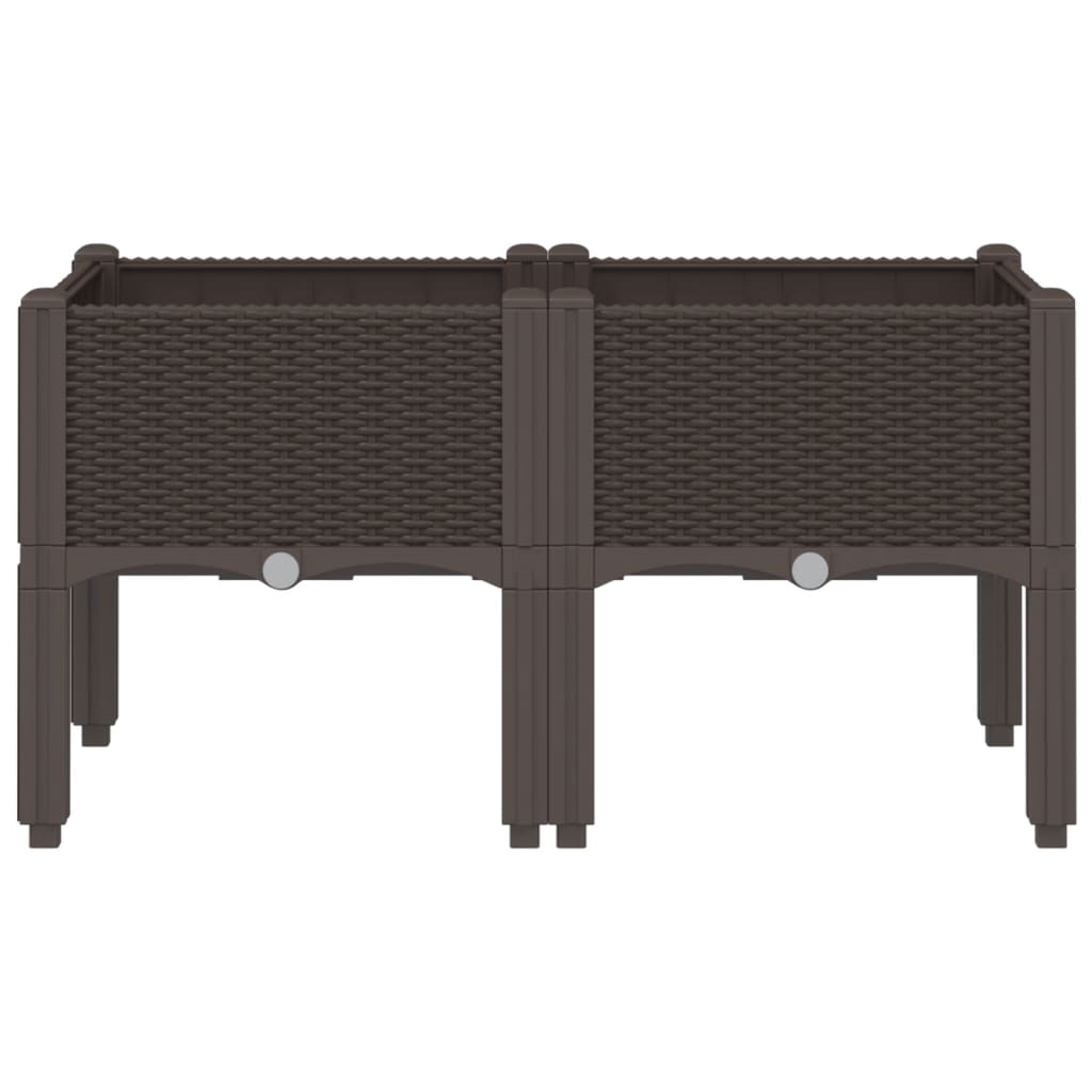 Fioriera da Giardino con Gambe Marrone 80x40x42 cm in PP - homemem39