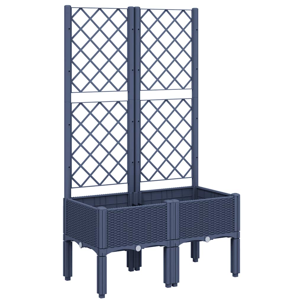 Fioriera Giardino con Traliccio Grigio Blu 80x40x142 cm PP