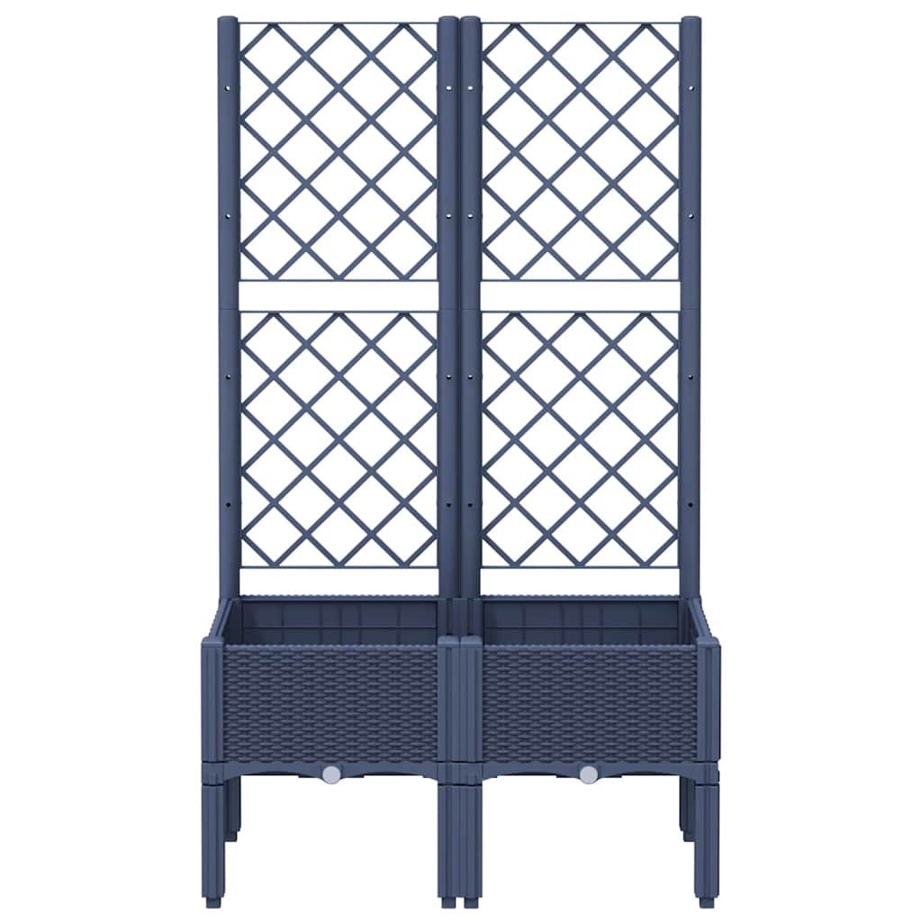 Fioriera Giardino con Traliccio Grigio Blu 80x40x142 cm PP