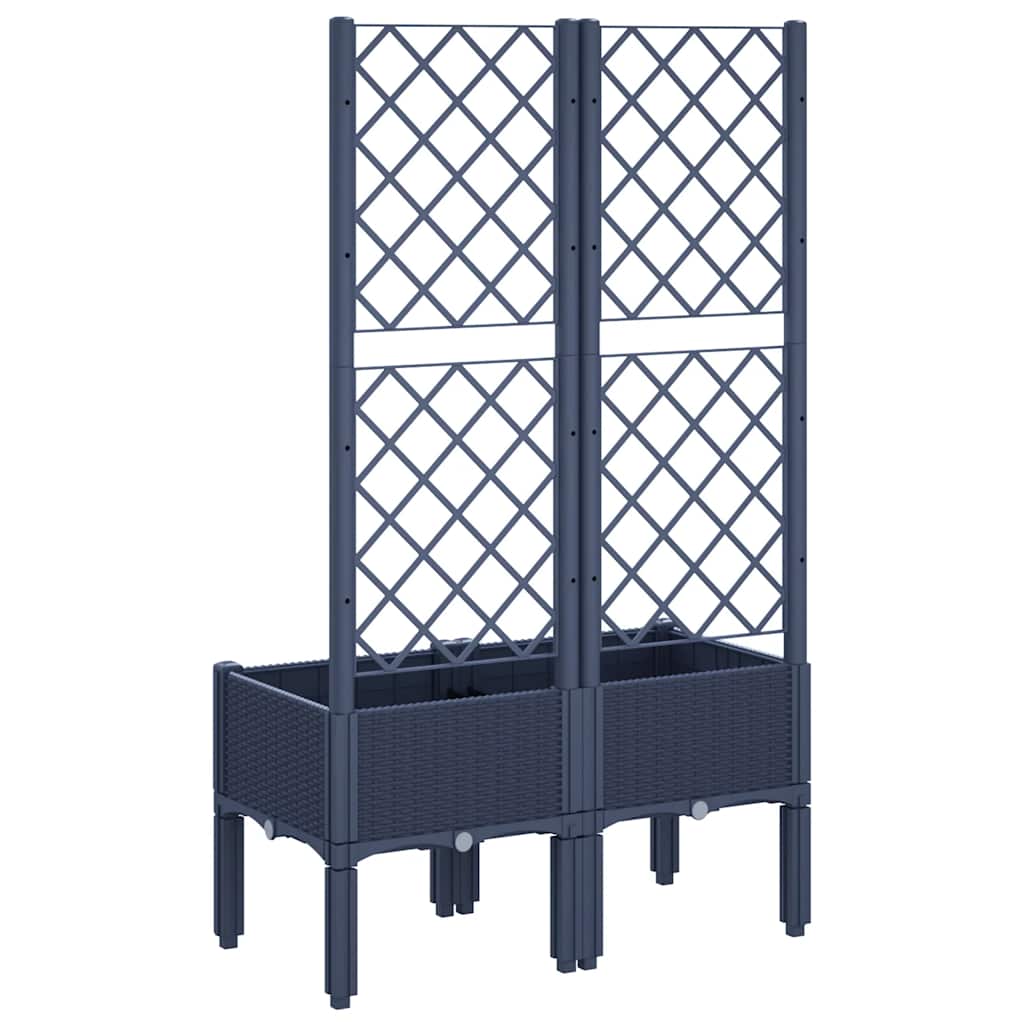 Fioriera Giardino con Traliccio Grigio Blu 80x40x142 cm PP