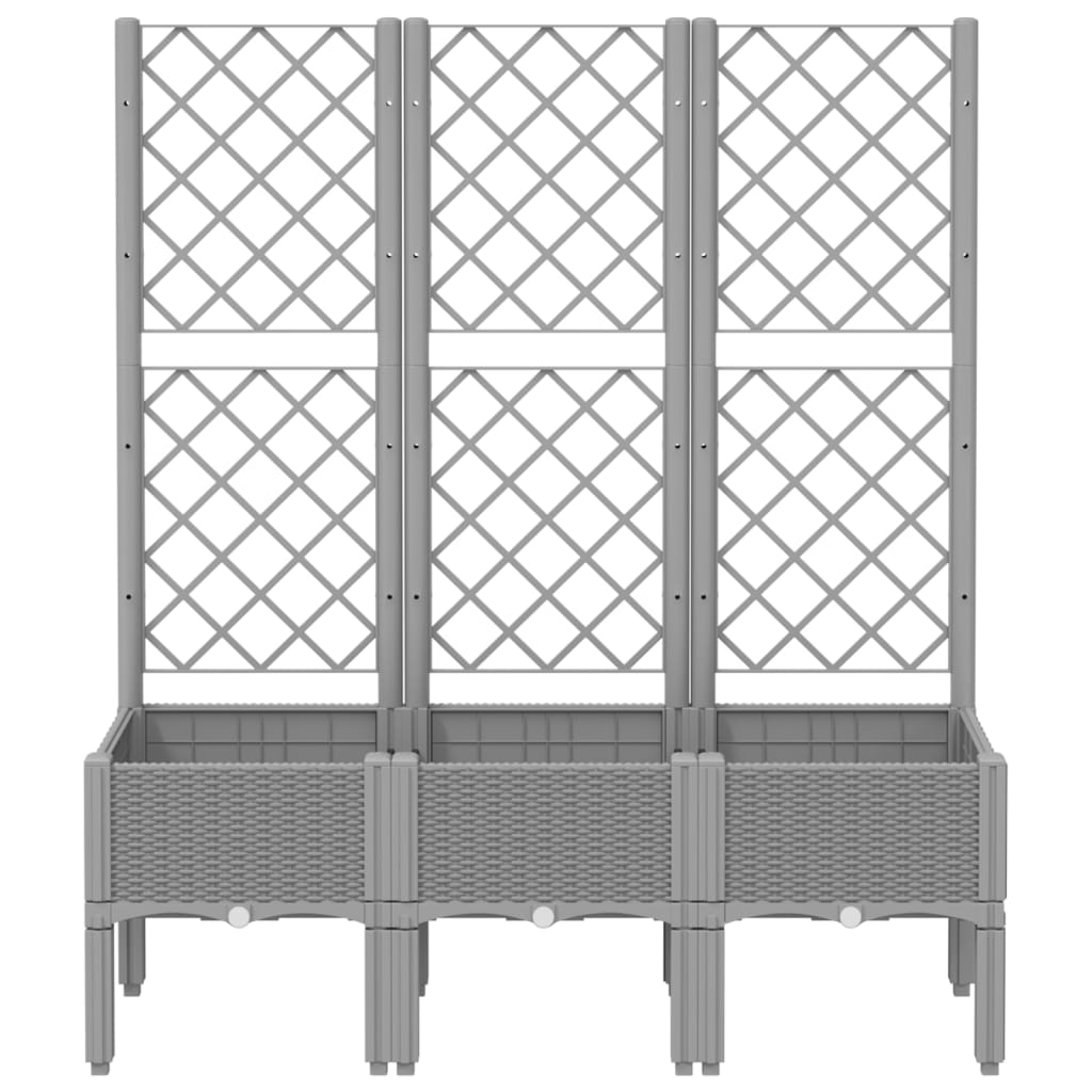 Fioriera Giardino con Traliccio Grigio Chiaro 120x40x142 cm PP