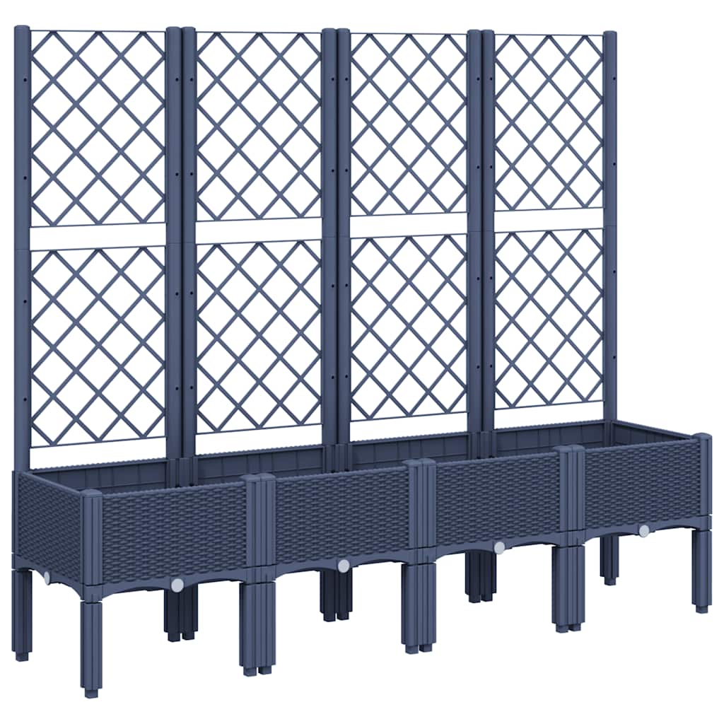 Fioriera Giardino con Traliccio Grigio Blu 160x40x142 cm PP - homemem39