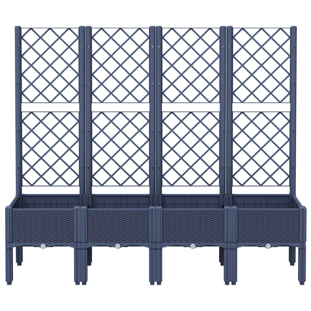 Fioriera Giardino con Traliccio Grigio Blu 160x40x142 cm PP - homemem39