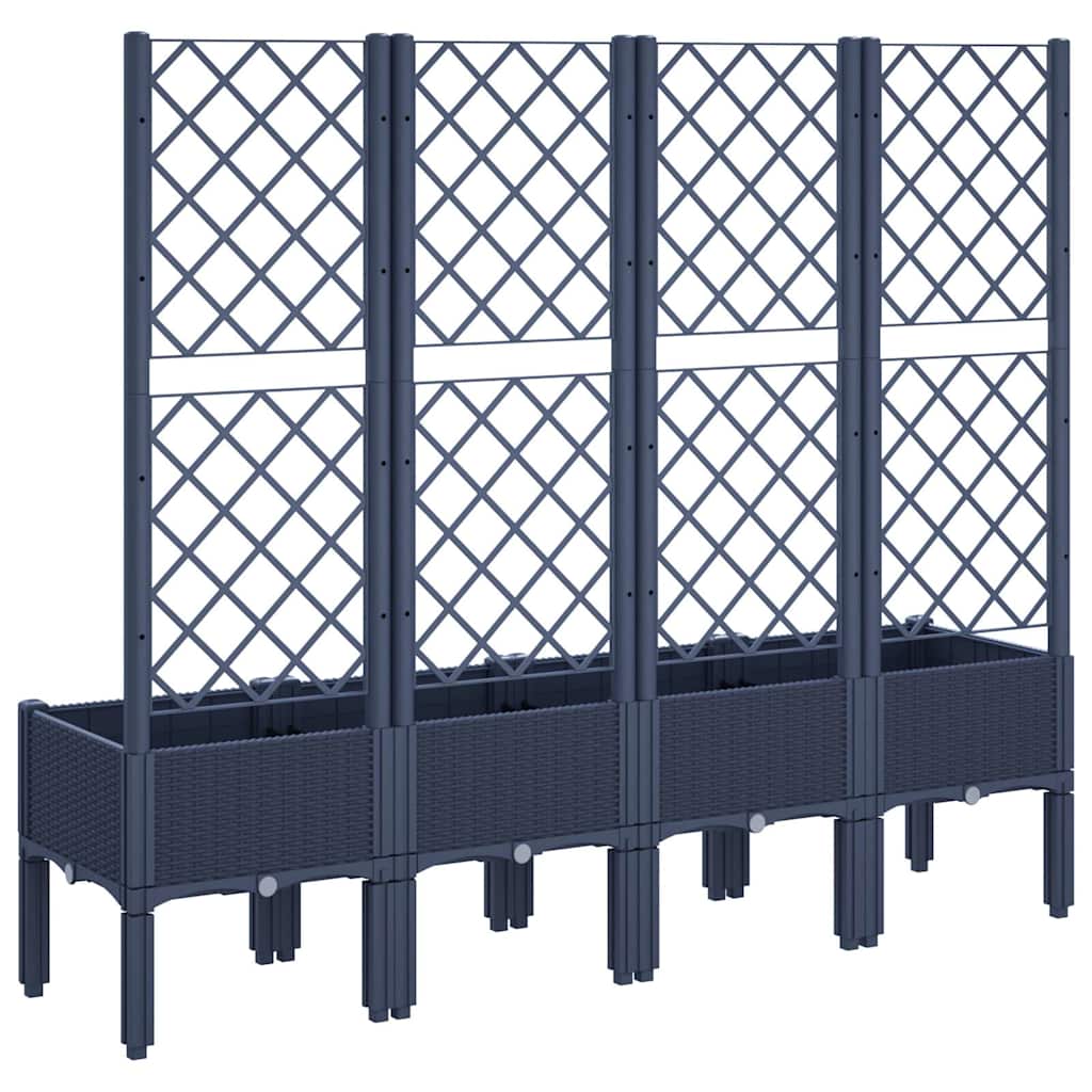 Fioriera Giardino con Traliccio Grigio Blu 160x40x142 cm PP - homemem39