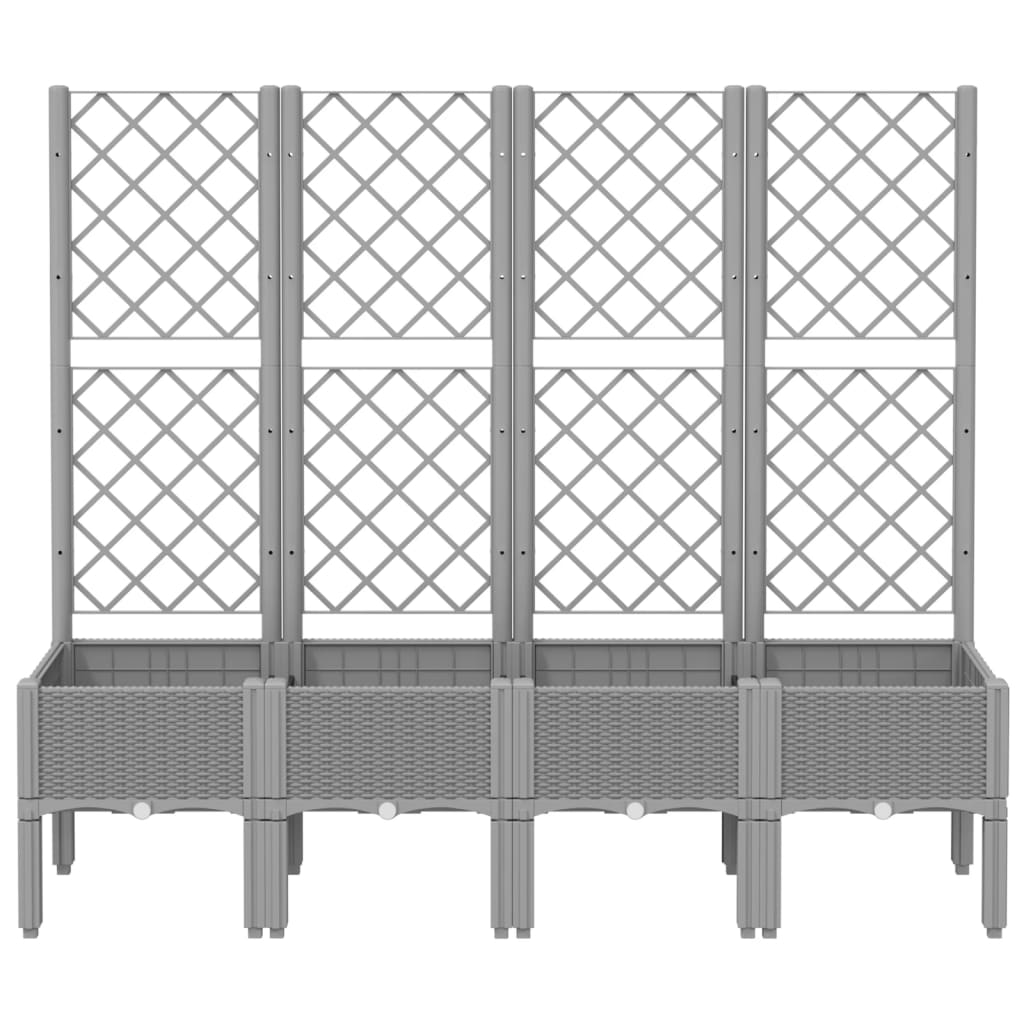 Fioriera Giardino con Traliccio Grigio Chiaro 160x40x142 cm PP