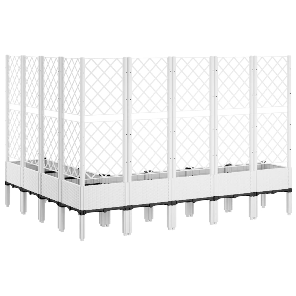 Fioriera da Giardino con Traliccio Bianco 200x160x142 cm in PP - homemem39
