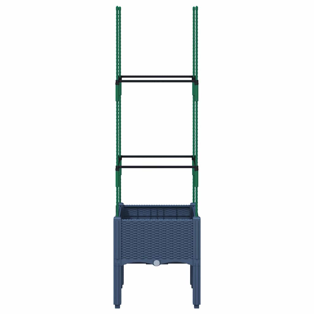 Fioriera da Giardino e Graticcio Grigio Blu 40x40x142,5 cm PP